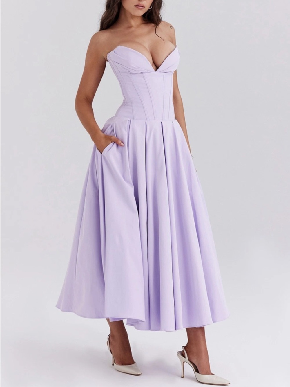 House of cb Lady purple / Lilac Corset Midi Dress